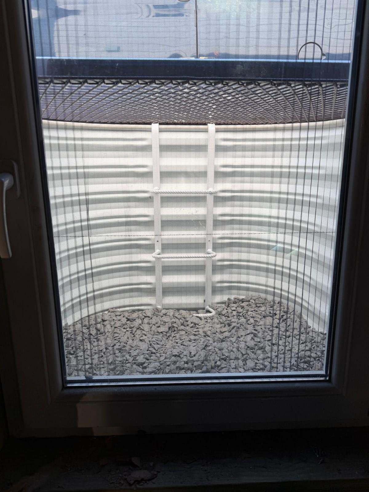 Basement egress window project before and during installation