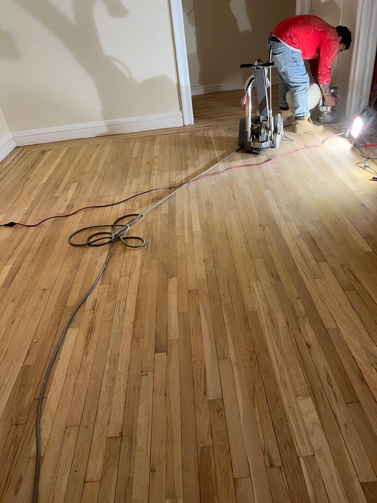 Completed hardwood floor restoration